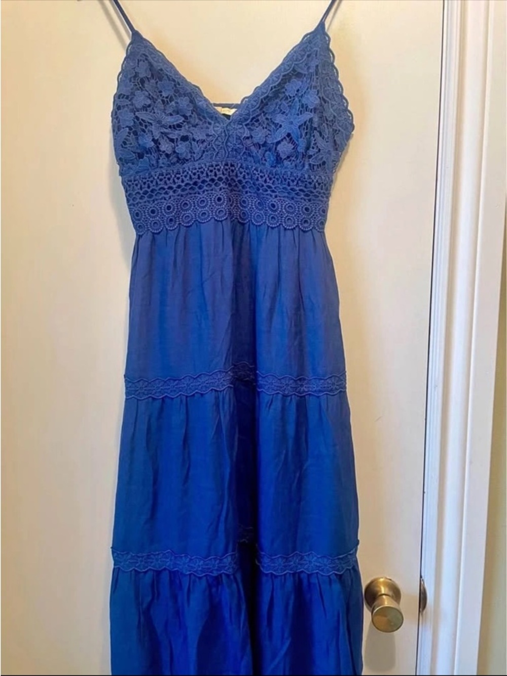 Rebellion Royal Blue Crochet Lace Dress